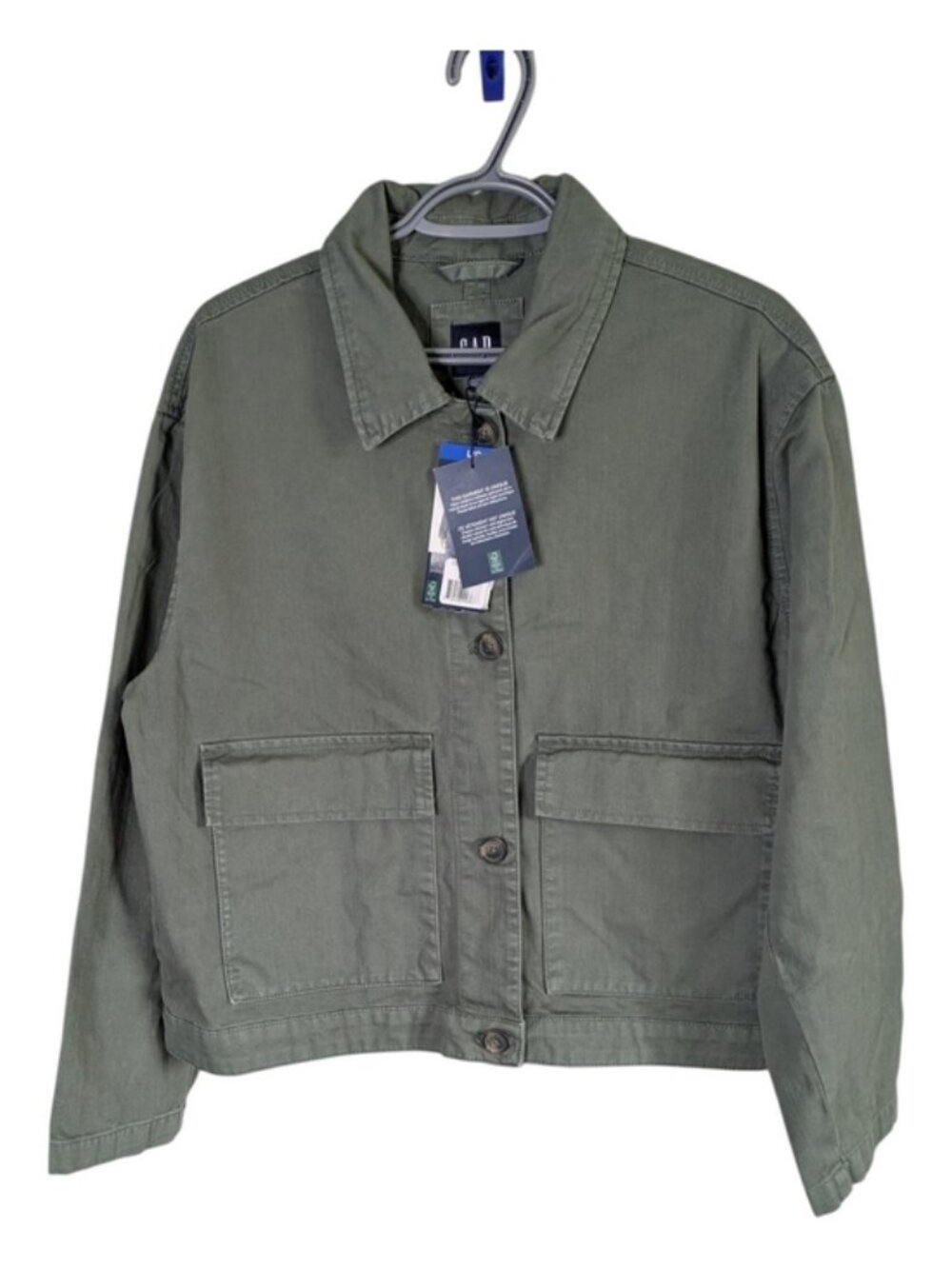 NWT Gap Relaxed Utility Jacket Green Size Large 100% Cotton‎ Twill